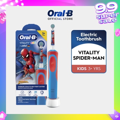 ORAL-B Vitality Kids Spiderman Superior Clean Electric Toothbrush (For 3+ Years) 1s