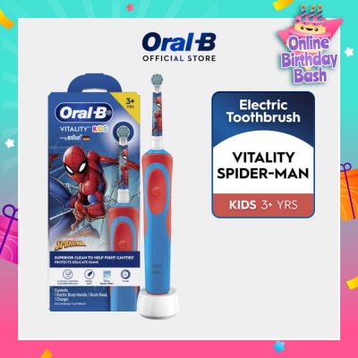 ORAL-B Vitality Kids Spiderman Superior Clean Electric Toothbrush (For 3+ Years) 1s