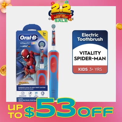 ORAL-B Vitality Kids Spiderman Superior Clean Electric Toothbrush (For 3+ Years) 1s