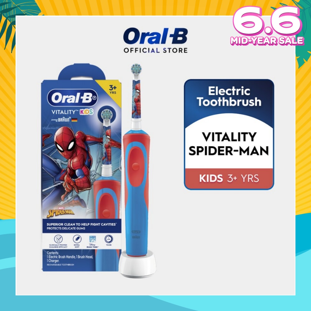 Vitality Kids Spiderman Superior Clean Electric Toothbrush (For 3+ Years) 1s