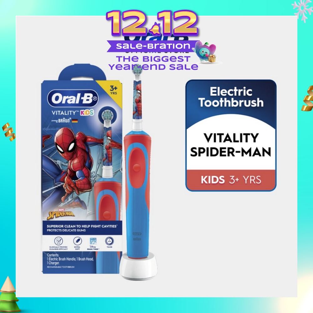 Vitality Kids Spiderman Superior Clean Electric Toothbrush (For 3+ Years) 1s