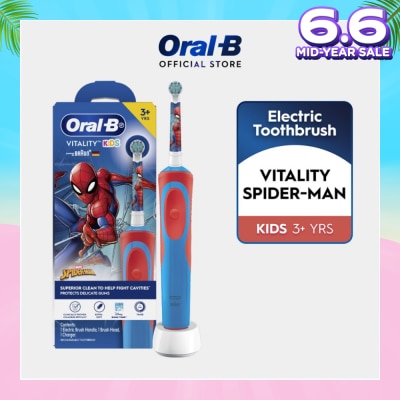 ORAL-B Vitality Kids Spiderman Superior Clean Electric Toothbrush (For 3+ Years) 1s