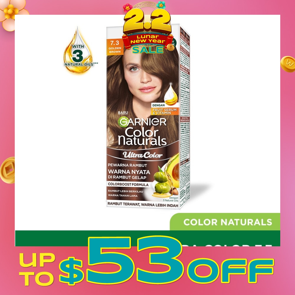 Color Naturals Nourishing Permanent Hair Color 7.3 Golden Brown 1s (Expiry: May`2026)