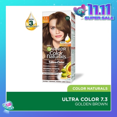 GARNIER Color Naturals Nourishing Permanent Hair Color 7.3 Golden Brown 1s (Expiry: May`2026)