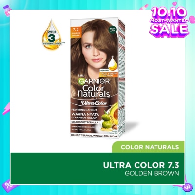 GARNIER Color Naturals Nourishing Permanent Hair Color 7.3 Golden Brown 1s (Expiry: May`2026)