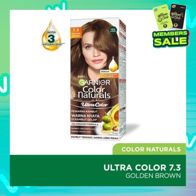 GARNIER Color Naturals Nourishing Permanent Hair Color 7.3 Golden Brown 1s (Expiry: May`2026)