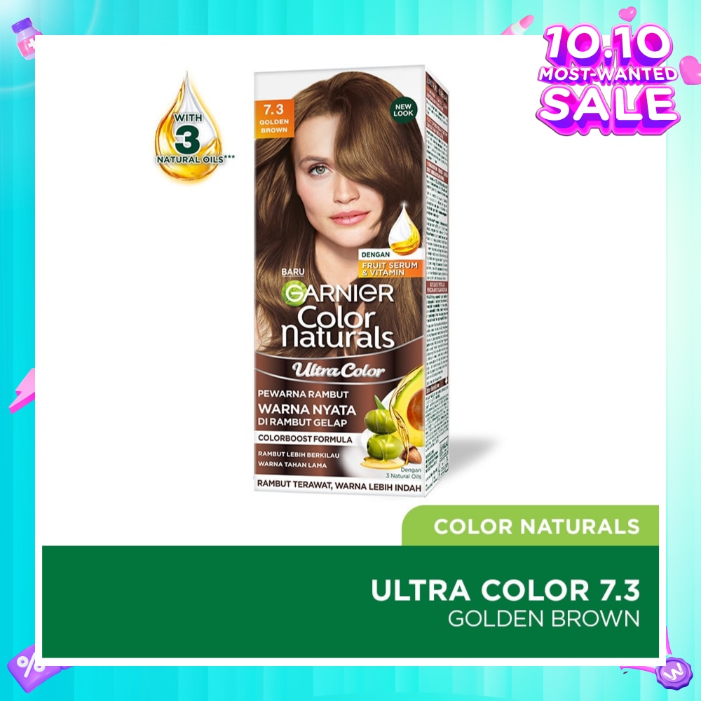 Color Naturals Nourishing Permanent Hair Color 7.3 Golden Brown 1s (Expiry: May`2026)