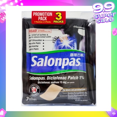 SALONPAS® Diclofenac Patch 1% Value Pack 7s x 3
