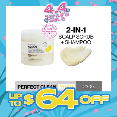NATURELAB TOKYO - Perfect Clean Yuzu 2-In-1 Scalp Scrub & Clarifying Shampoo 230g