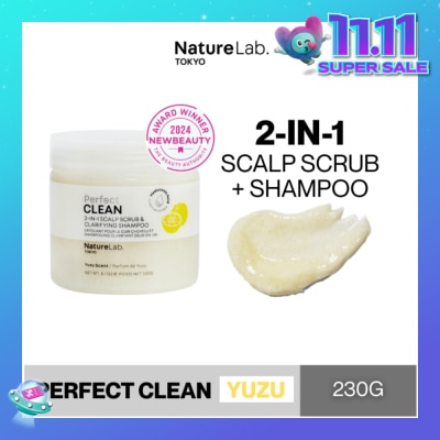 NATURELAB TOKYO Perfect Clean Yuzu 2-In-1 Scalp Scrub & Clarifying Shampoo 230g