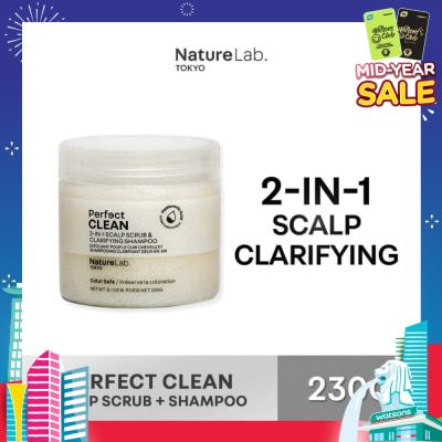 NATURELAB TOKYO Perfect Clean 2-In-1 Scalp Scrub & Clarifying Shampoo 230g