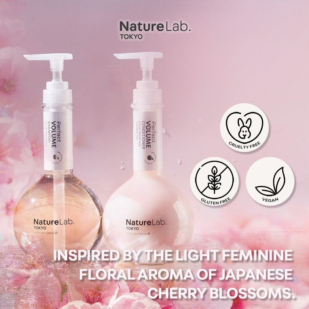 NatureLab Tokyo Perfect Volume Shampoo – Vegan, Sulfatfrei, Für Mehr Volumen & Dicke, 360 Ml