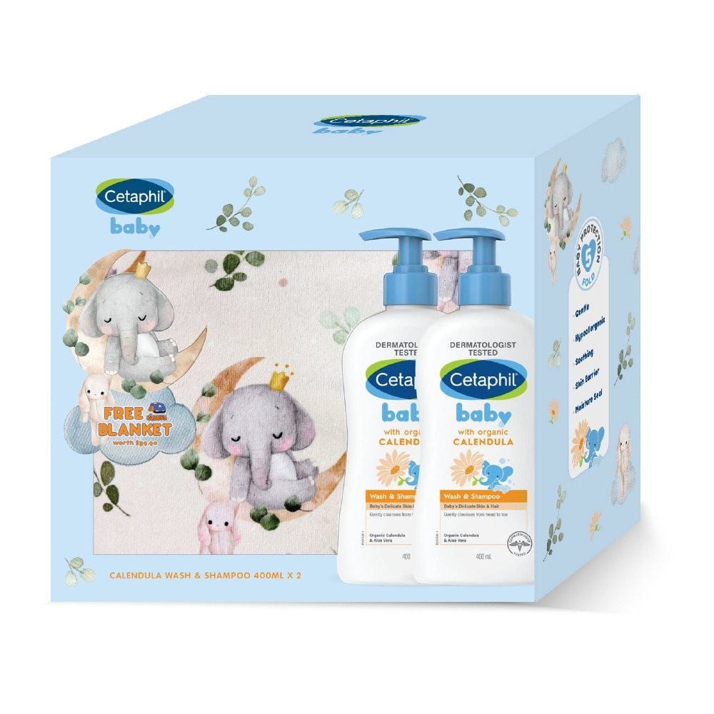 Calendula Wash & Shampoo TwinPack with Kuddles Blanket 1s (*Design given at random)