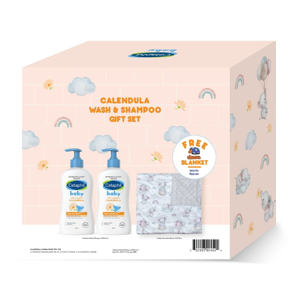Calendula Wash & Shampoo TwinPack with Kuddles Blanket 1s (*Design given at random)
