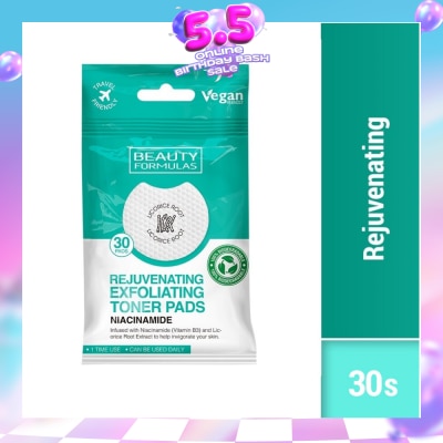 BEAUTY FORMULAS - Niacinamide Rejuvenating Exfoliating Toner Pad (To Help Invigorate Skin) 30s (Expiry: Mar`2027)