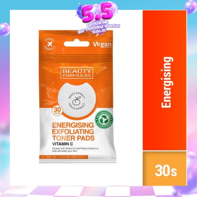 BEAUTY FORMULAS - Vitamin C Energising Exfoliating Toner Pad (To Help Stimulate Skin) 30s (Expiry: Mar`2027)