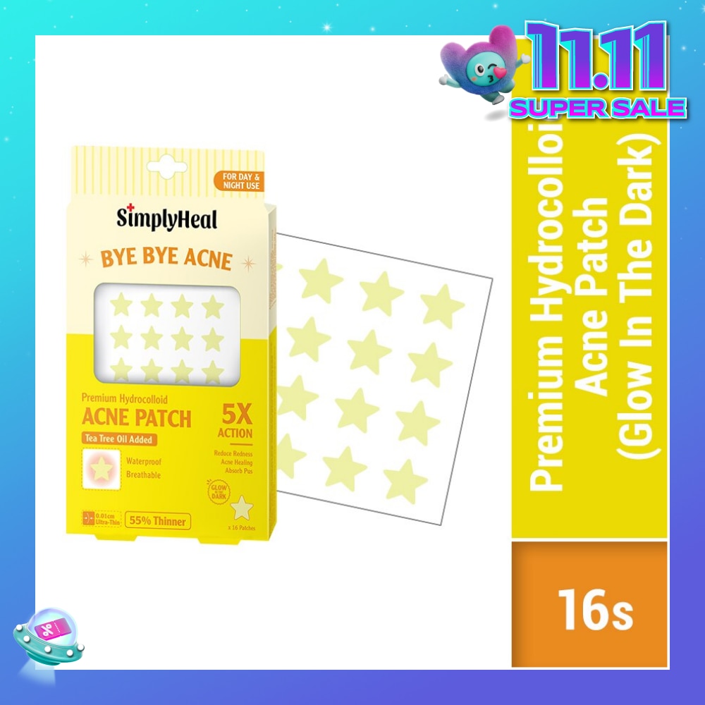 Glow In The Dark Premium Hydrocolloid Acne Patch (For Day & Night & 0.01cm Ultra-Thin) 16s