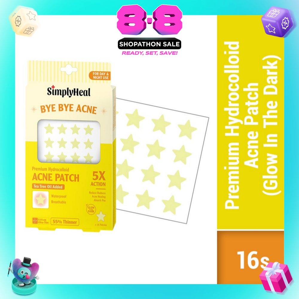 Glow In The Dark Premium Hydrocolloid Acne Patch (For Day & Night & 0.01cm Ultra-Thin) 16s (Expiry: Mar`2027)