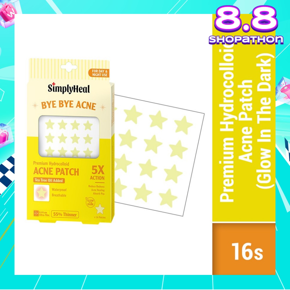 Glow In The Dark Premium Hydrocolloid Acne Patch (For Day & Night & 0.01cm Ultra-Thin) 16s