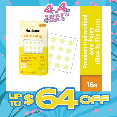 SIMPLYHEAL - Glow In The Dark Premium Hydrocolloid Acne Patch (For Day & Night & 0.01cm Ultra-Thin) 16s