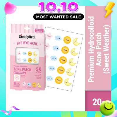 SIMPLYHEAL Sweat Weather Premium Hydrocolloid Acne Patch (For Day & Night & 0.01cm Ultra Thin) 20s image