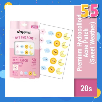 SIMPLYHEAL Sweat Weather Premium Hydrocolloid Acne Patch (For Day & Night & 0.01cm Ultra-Thin) 20s