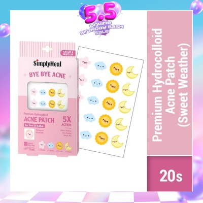 SIMPLYHEAL - Sweat Weather Premium Hydrocolloid Acne Patch (For Day & Night & 0.01cm Ultra-Thin) 20s