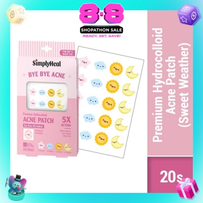 SIMPLYHEAL - Sweat Weather Premium Hydrocolloid Acne Patch (For Day & Night & 0.01cm Ultra-Thin) 20s