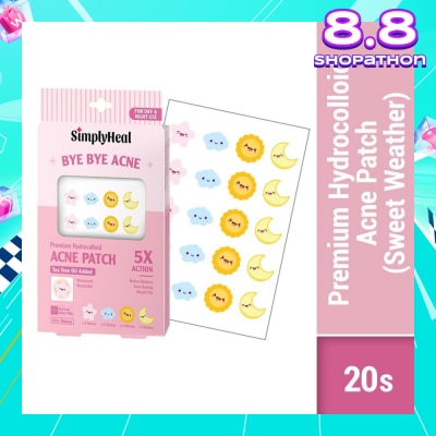 SIMPLYHEAL Sweat Weather Premium Hydrocolloid Acne Patch (For Day & Night & 0.01cm Ultra-Thin) 20s