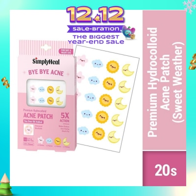 SIMPLYHEAL Sweat Weather Premium Hydrocolloid Acne Patch (For Day & Night & 0.01cm Ultra-Thin) 20s