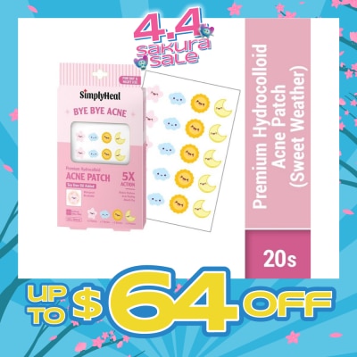 SIMPLYHEAL - Sweat Weather Premium Hydrocolloid Acne Patch (For Day & Night & 0.01cm Ultra-Thin) 20s