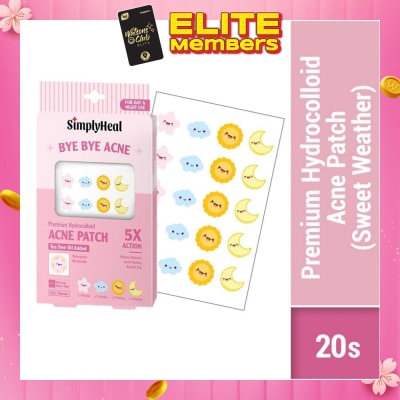 SIMPLYHEAL Sweat Weather Premium Hydrocolloid Acne Patch (For Day & Night & 0.01cm Ultra-Thin) 20s