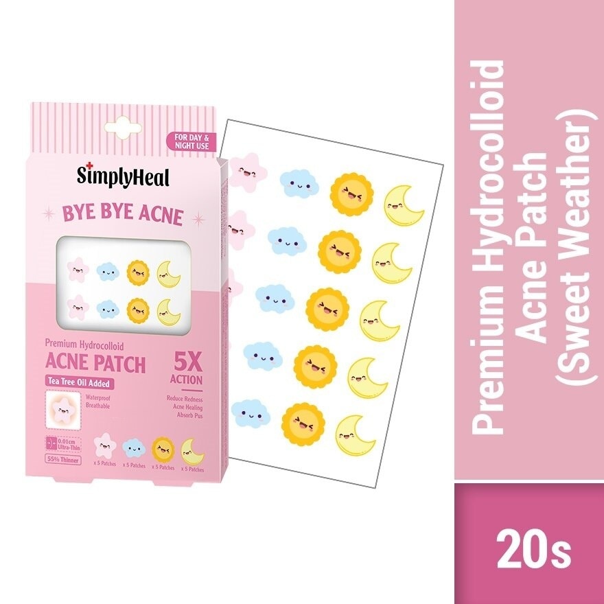 Sweat Weather Premium Hydrocolloid Acne Patch (For Day & Night & 0.01cm Ultra-Thin) 20s