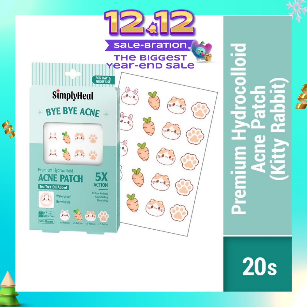 Kitty Rabbit Premium Hydrocolloid Acne Patch (For Day & Night & 0.01cm Ultra-Thin) 20s