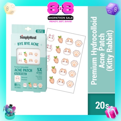 SIMPLYHEAL - Kitty Rabbit Premium Hydrocolloid Acne Patch (For Day & Night & 0.01cm Ultra-Thin) 20s