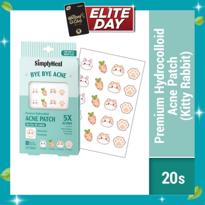 SIMPLYHEAL Kitty Rabbit Premium Hydrocolloid Acne Patch (For Day & Night & 0.01cm Ultra Thin) 20s image
