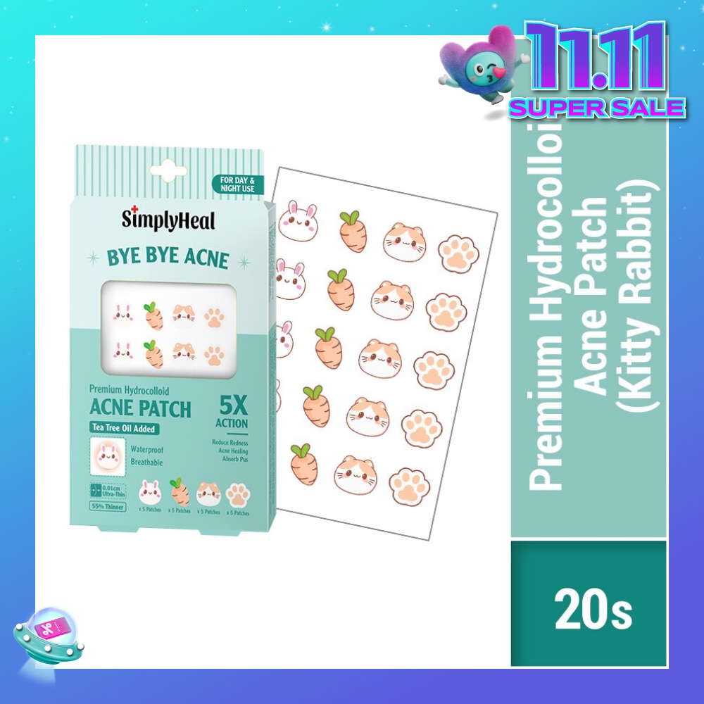 Kitty Rabbit Premium Hydrocolloid Acne Patch (For Day & Night & 0.01cm Ultra-Thin) 20s