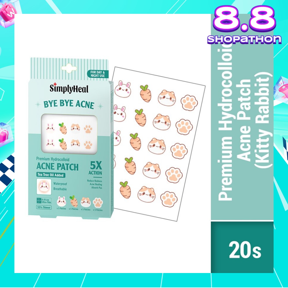 Kitty Rabbit Premium Hydrocolloid Acne Patch (For Day & Night & 0.01cm Ultra-Thin) 20s