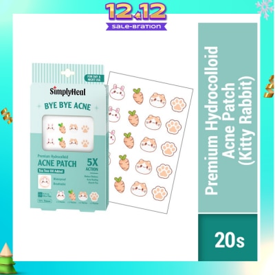 SIMPLYHEAL Kitty Rabbit Premium Hydrocolloid Acne Patch (For Day & Night & 0.01cm Ultra-Thin) 20s