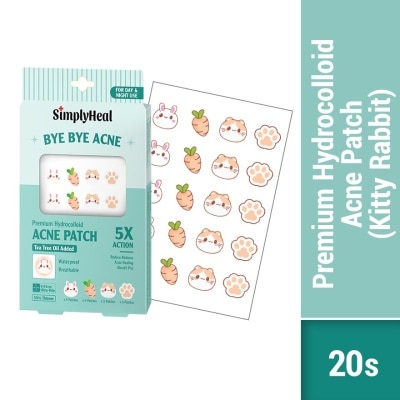 SIMPLYHEAL Kitty Rabbit Premium Hydrocolloid Acne Patch (For Day & Night & 0.01cm Ultra-Thin) 20s