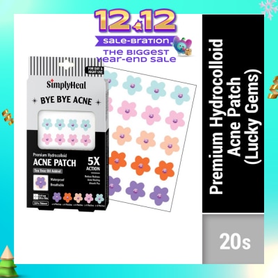 SIMPLYHEAL Lucky Gems Premium Hydrocolloid Acne Patch (For Day & Night & 0.01cm Ultra-Thin) 20s