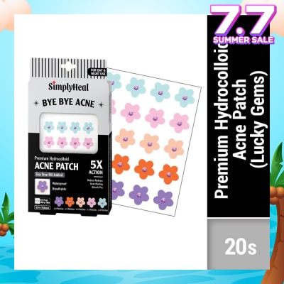SIMPLYHEAL Lucky Gems Premium Hydrocolloid Acne Patch (For Day & Night & 0.01cm Ultra-Thin) 20s