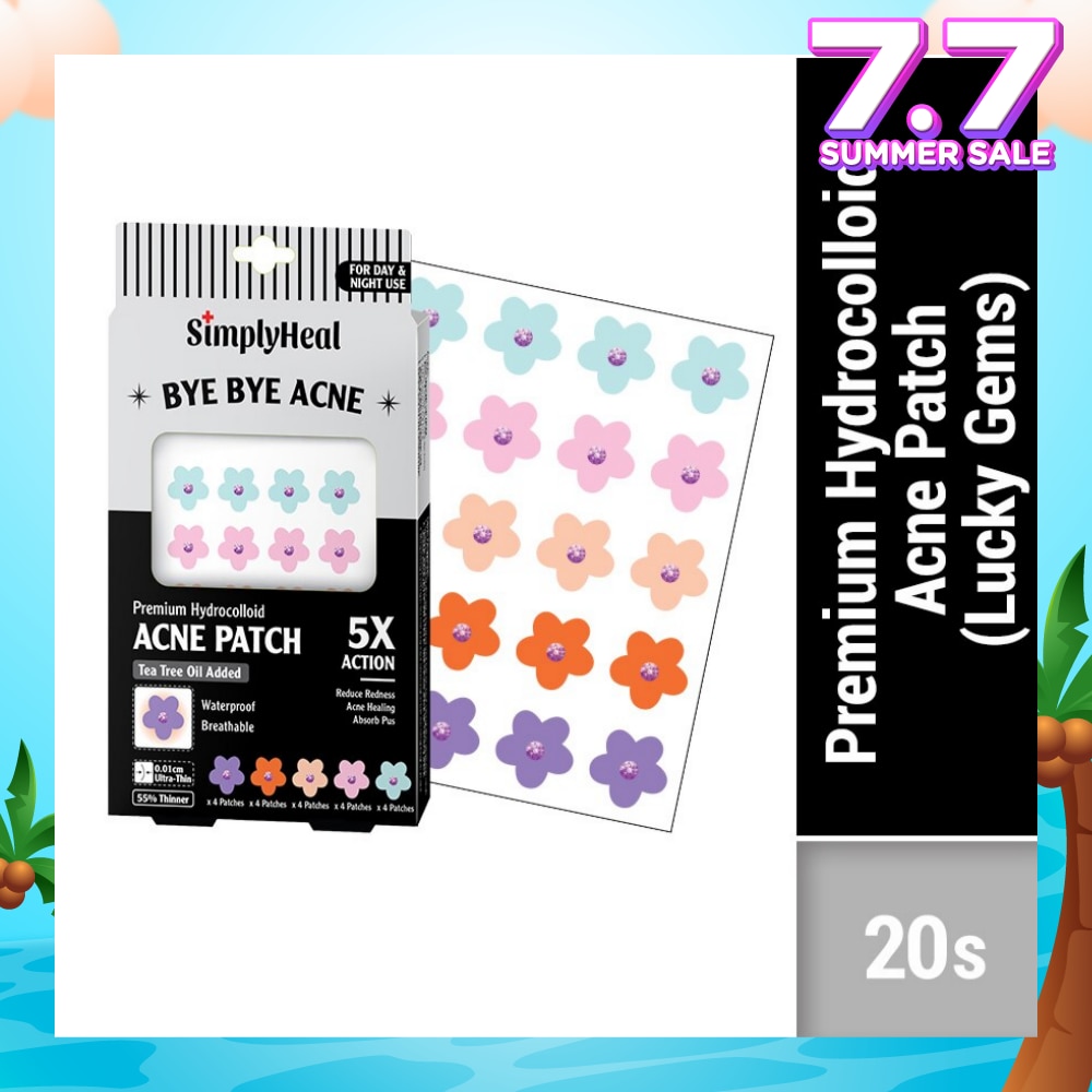 Lucky Gems Premium Hydrocolloid Acne Patch (For Day & Night & 0.01cm Ultra-Thin) 20s