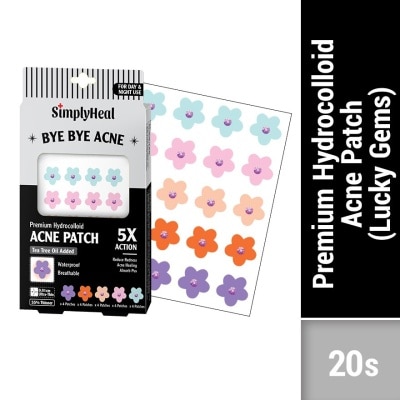 SIMPLYHEAL Lucky Gems Premium Hydrocolloid Acne Patch (For Day & Night & 0.01cm Ultra-Thin) 20s