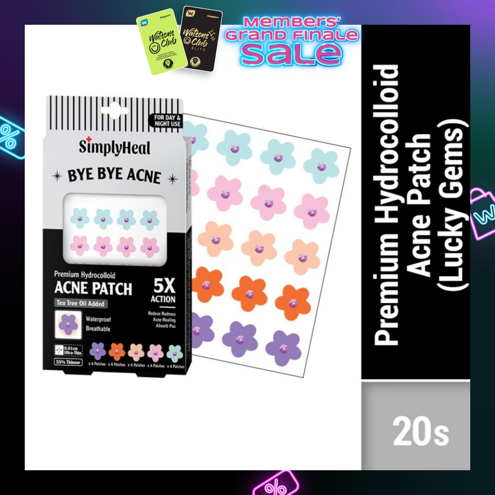 Lucky Gems Premium Hydrocolloid Acne Patch (For Day & Night & 0.01cm Ultra-Thin) 20s