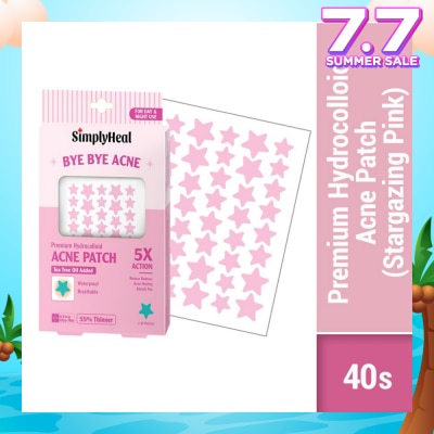 SIMPLYHEAL Stargazing Pink Premium Hydrocolloid Acne Patch (For Day & Night & 0.01cm Ultra-Thin) 40s