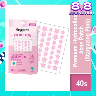SIMPLYHEAL Stargazing Pink Premium Hydrocolloid Acne Patch (For Day & Night & 0.01cm Ultra-Thin) 40s