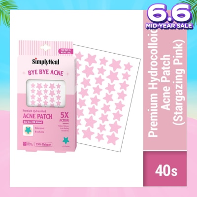 SIMPLYHEAL Stargazing Pink Premium Hydrocolloid Acne Patch (For Day & Night & 0.01cm Ultra-Thin) 40s