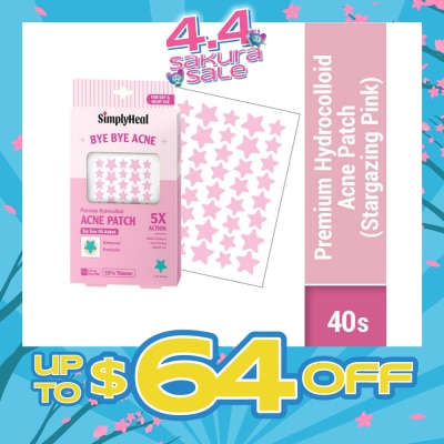 SIMPLYHEAL - Stargazing Pink Premium Hydrocolloid Acne Patch (For Day & Night & 0.01cm Ultra-Thin) 40s