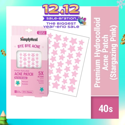SIMPLYHEAL Stargazing Pink Premium Hydrocolloid Acne Patch (For Day & Night & 0.01cm Ultra-Thin) 40s